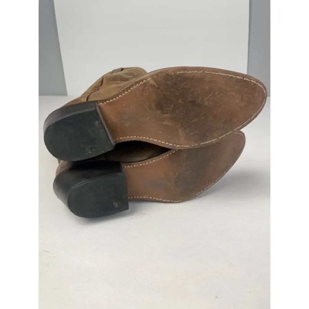 Cowboy Boots Men 9.5D Brown Western Leather Rustic Rodeo Country Americana Ranch
